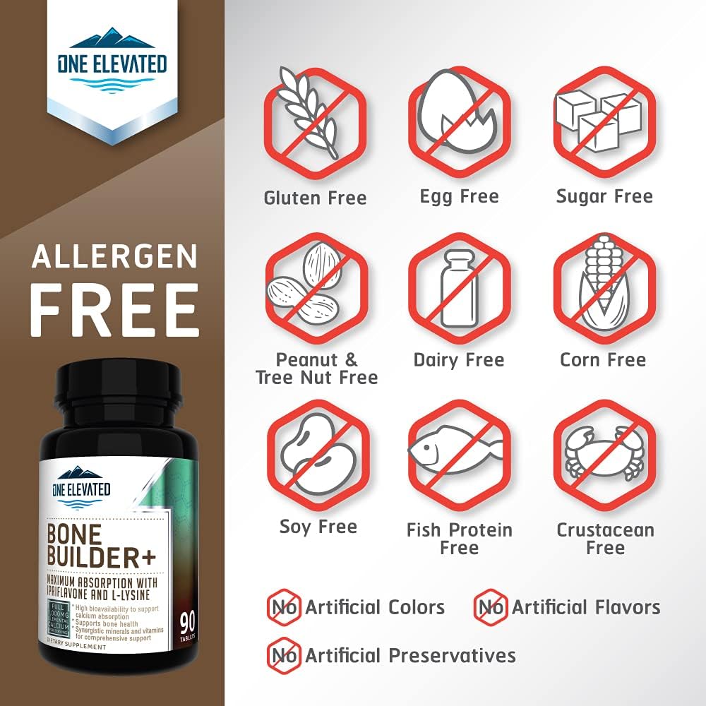 Comprehensive Bone Builder Calcium Supplement. Formulated with Highest Grade Calcium -Carbonate/Hydroxyapatite/Citrate, Magnesium, Zinc