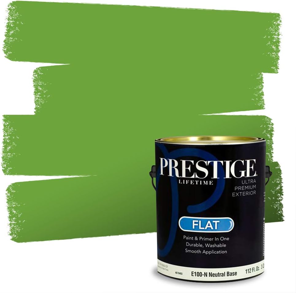 PRESTIGE Paints Exterior Paint and Primer In One, 1-Gallon, Semi-Gloss, Comparable Match of Sherwin Williams* Electric Lime*