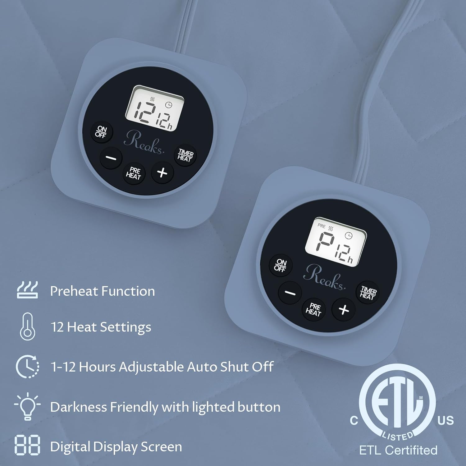 Heated Mattress Pad King, 3D Air Fabric, Preheat & Memory for Cold Winter