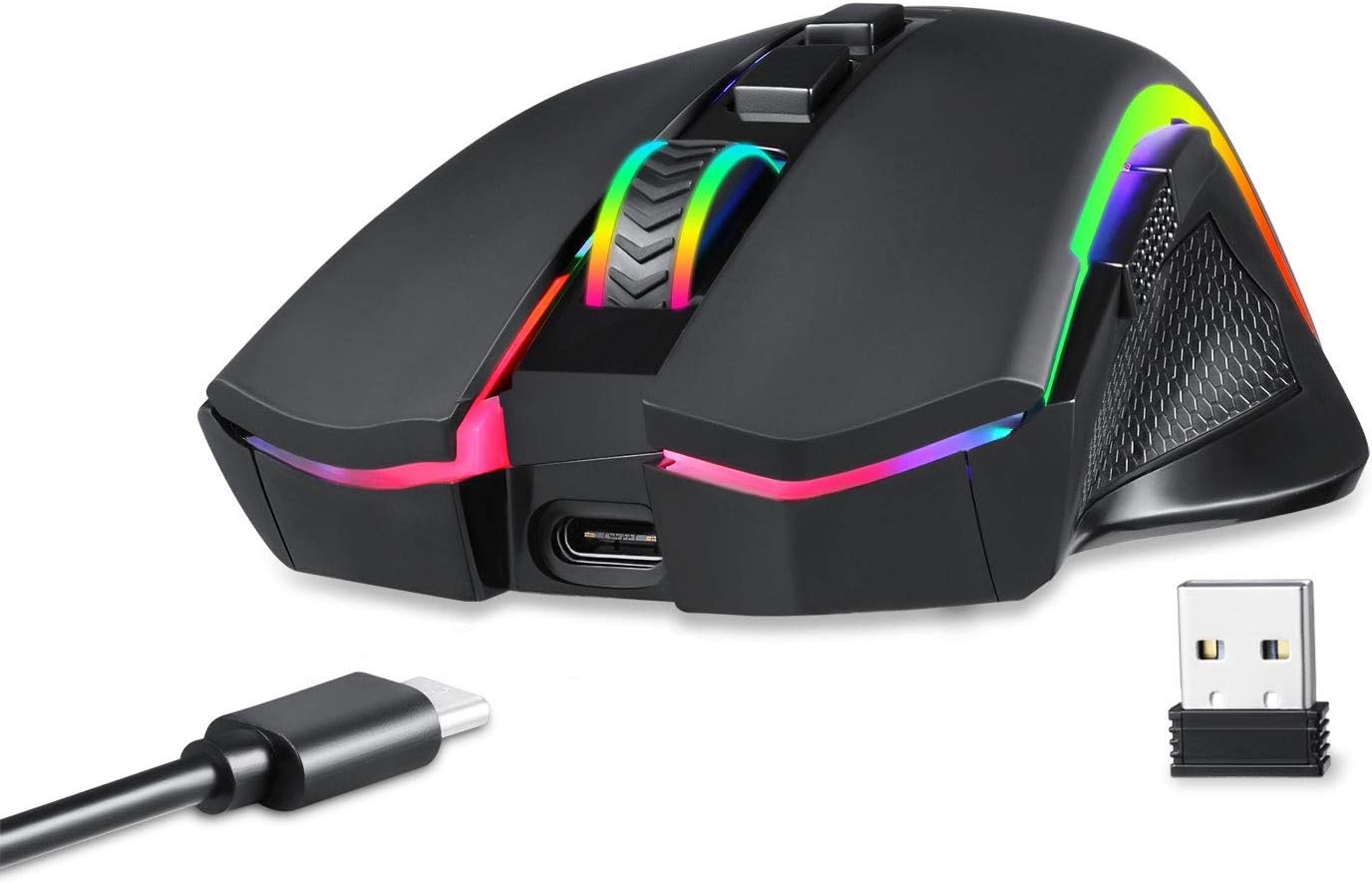 Redragon M602 Gaming Mouse, Ergonomic RGB Gaming Mouse Wired with 7200 Adjustable DPI, 9 Programmable Buttons, Professional Software for Gamer Office [Black]
