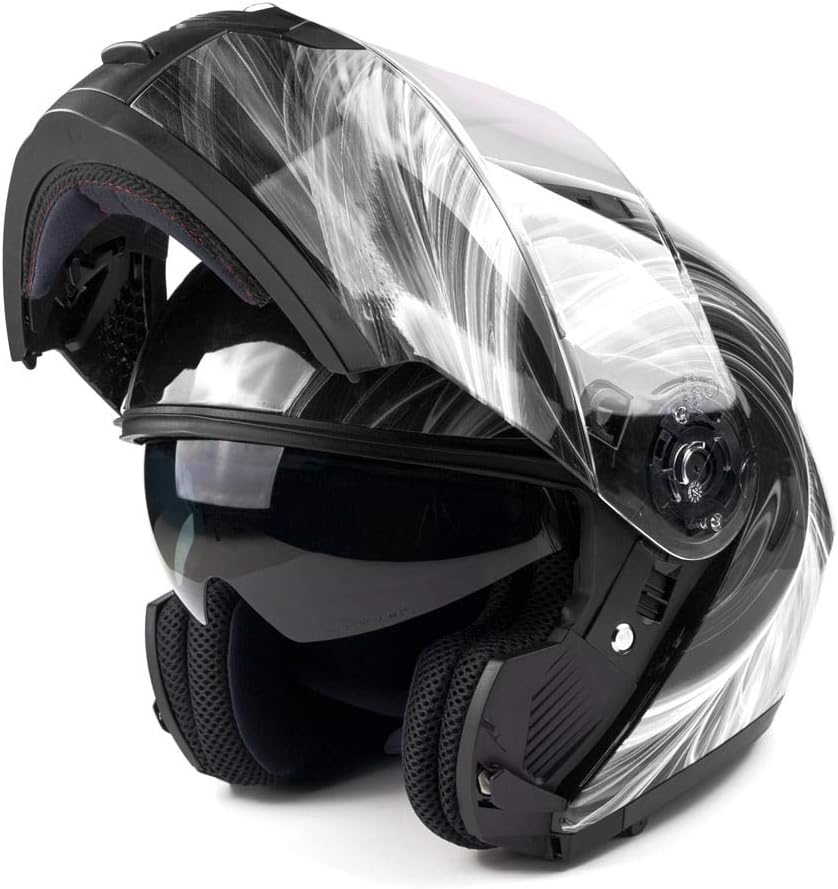 Adult Modular Motorcycle Helmet DOT w/Retractable Sunglass Full Face Flip-up Typhoon TH158