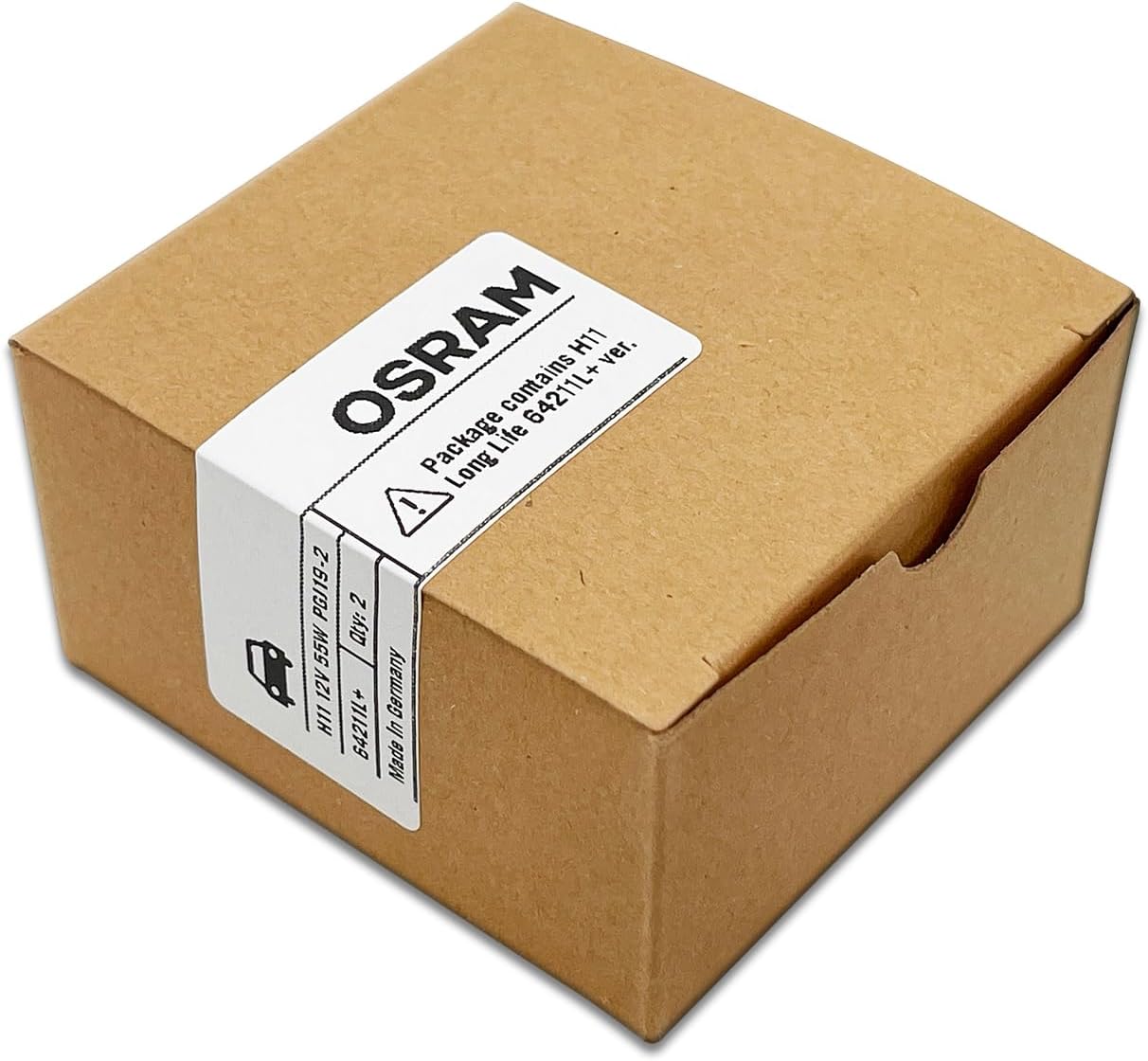 OSRAM H11 OEM Original Standard Halogen Headlight Bulbs 12V 55W 64211L+ (Long Life) Made in Germany | Pack of 2 | Long Life, 3200K, 12V, 55W