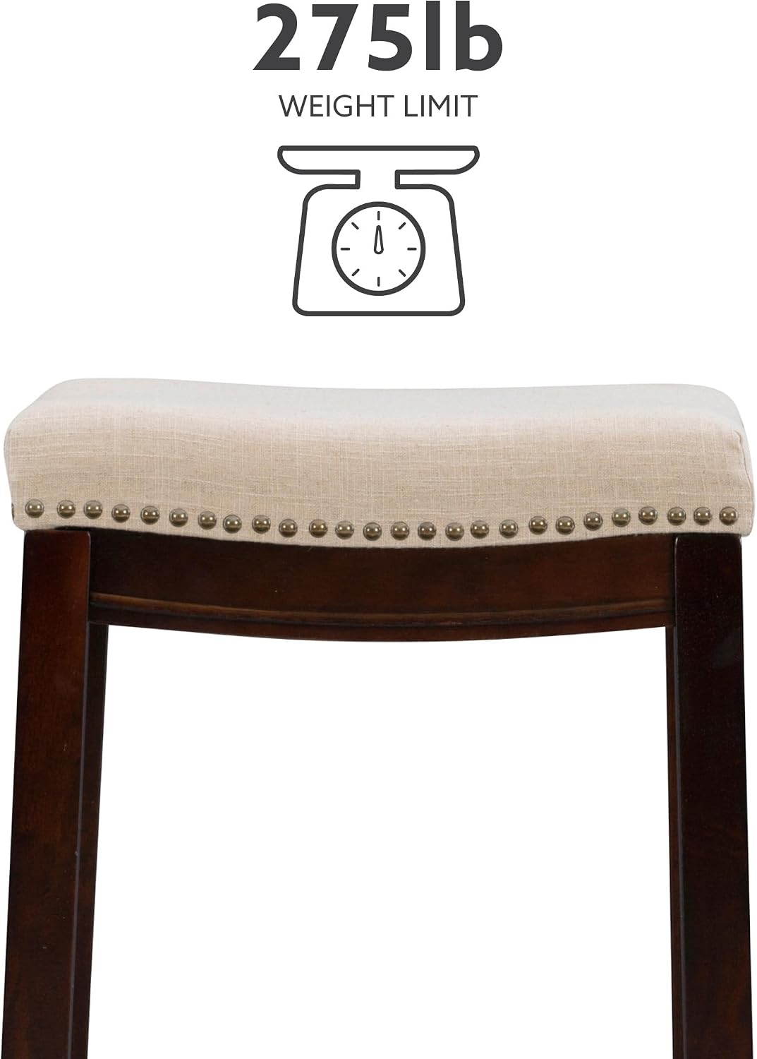 Linon Harper Stool Fabric Top