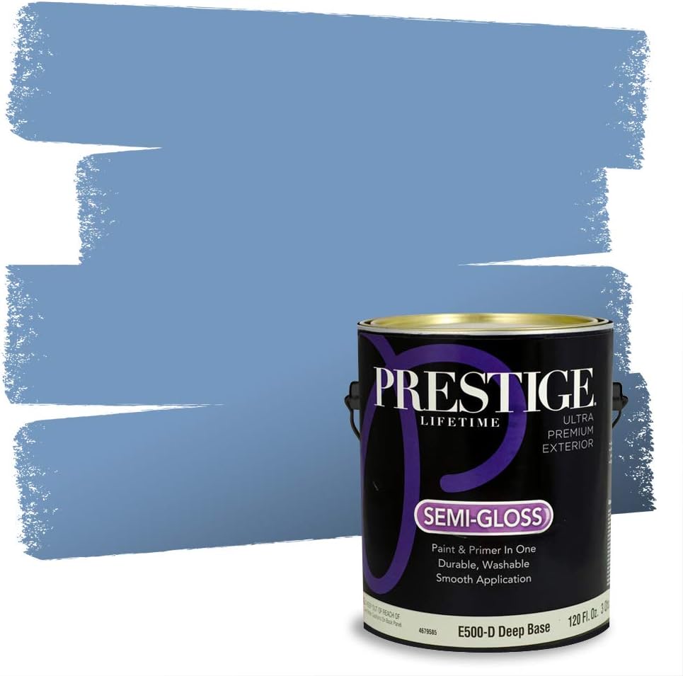 PRESTIGE Paints Exterior Paint and Primer In One, 1-Gallon, Semi-Gloss, Comparable Match of Sherwin Williams* Nifty Turquoise*