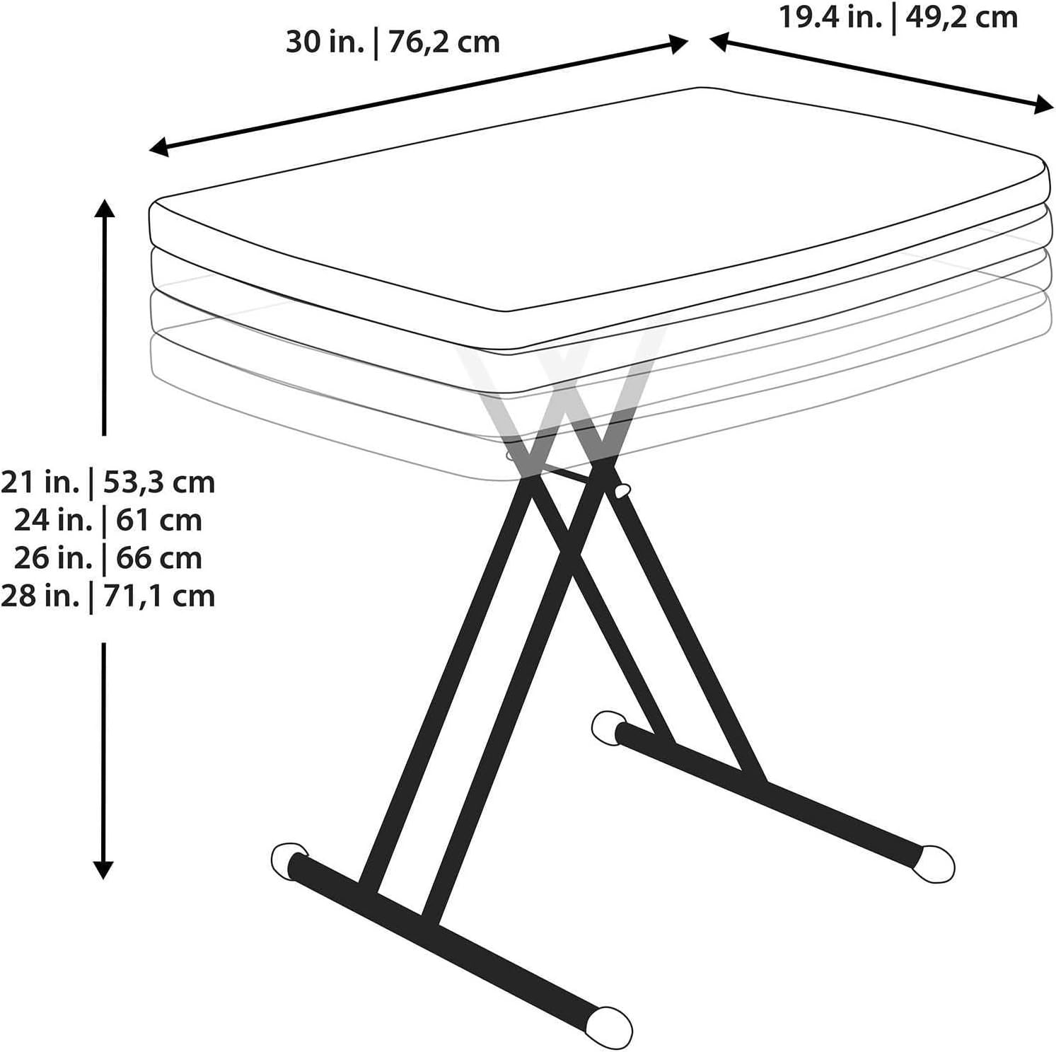 LIFETIME 80251 Adjustable Folding Laptop Table TV Tray, 26 Inch, White Granite