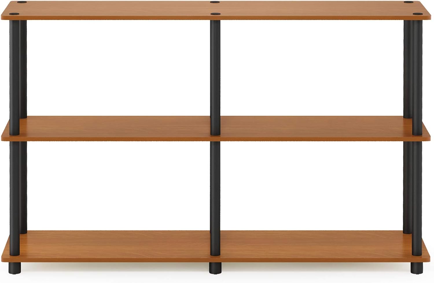 Furinno TURN-N-TUBE Storage Shelves, 3-Tier 47.4 Wide Book Shelf, Corner Shelf, Toolless Open Shelves, for Organization and Storage, Living Room, Garage, Home Office, Black