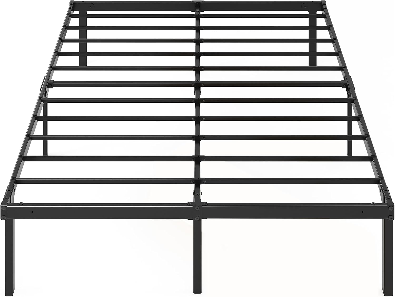 Zinus SmartBase Tool-Free Assembly Mattress Foundation, 14 Inch Metal Platform Bed Frame, No Box Spring Needed, Sturdy Steel Frame, Underbed Storage, Black, Queen
