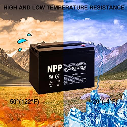 NPP 6V 225Ah AGM SLA Battery with T16 (M8) Terminal for Golf Cart (2 Pcs)