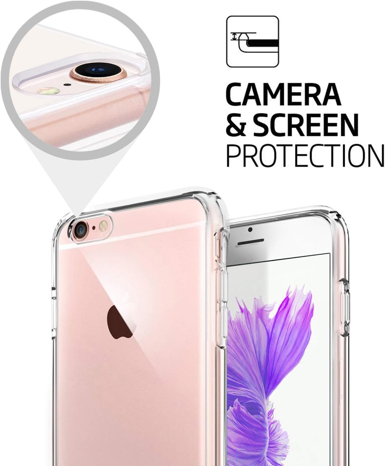 TENOC Phone Case Compatible with iPhone SE (2nd 2020 and 3rd 2022 Generation) & iPhone 7 & iPhone 8, Clear Case Shockproof Protective Bumper Slim Cover for 4.7 Inch