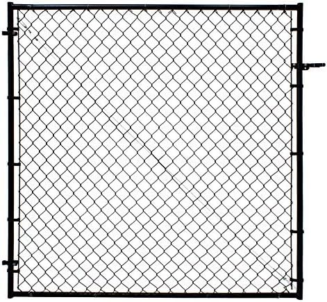 Adjust-A-Gate Adjustable Chain Link Square Corner Complete Gate Kit, Fit-Right, Black, 6'H