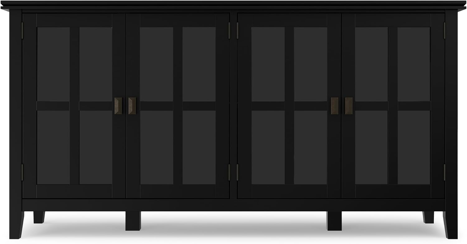 SIMPLIHOME Artisan 30" Wide Solid Wood Cabinet in Russet Brown