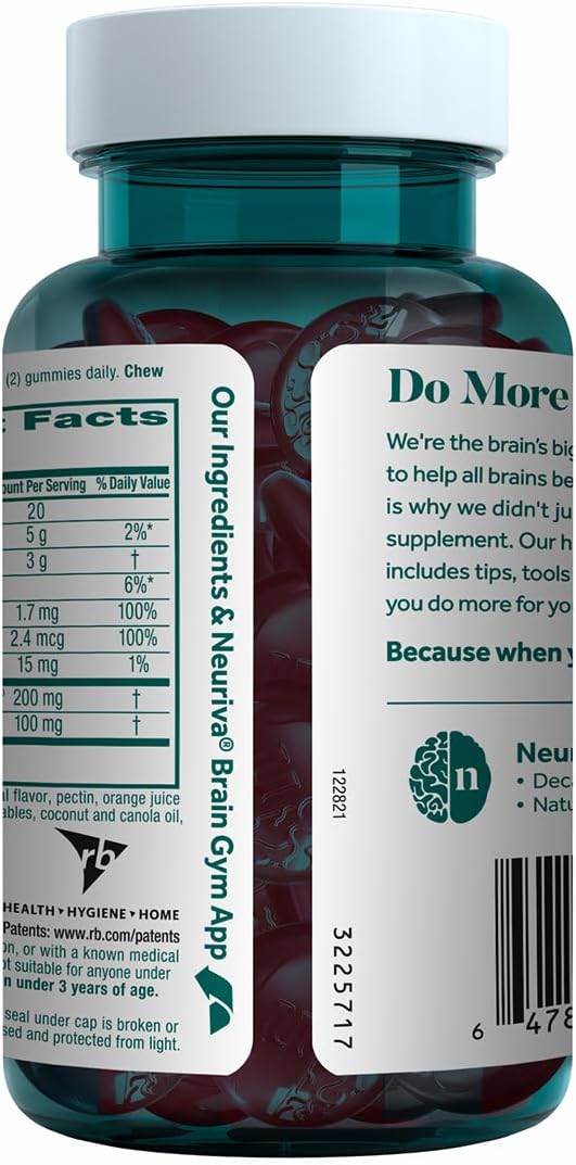 NEURIVA Plus Brain Supplements for Memory and Focus, Clinically Tested Nootropics Neurofactor and Phosphatidylserine with Vitamin B12, Vitamin B6