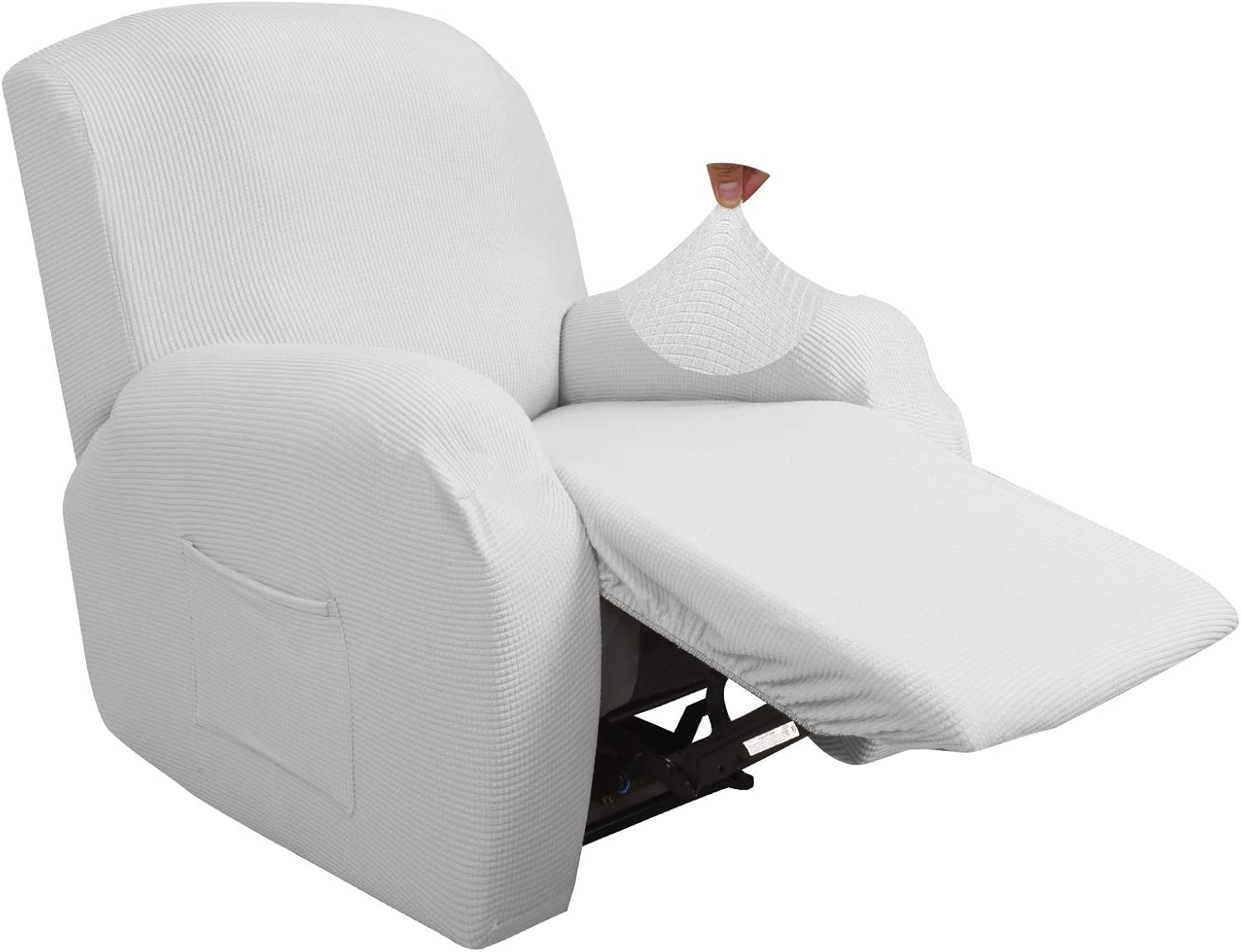 JIVINER Super Stretch Recliner Chair Covers 4 Pieces Sofa Slipcover for Reclining Chair Spandex Soft Recliner Slipcover with Pockets Recliner
