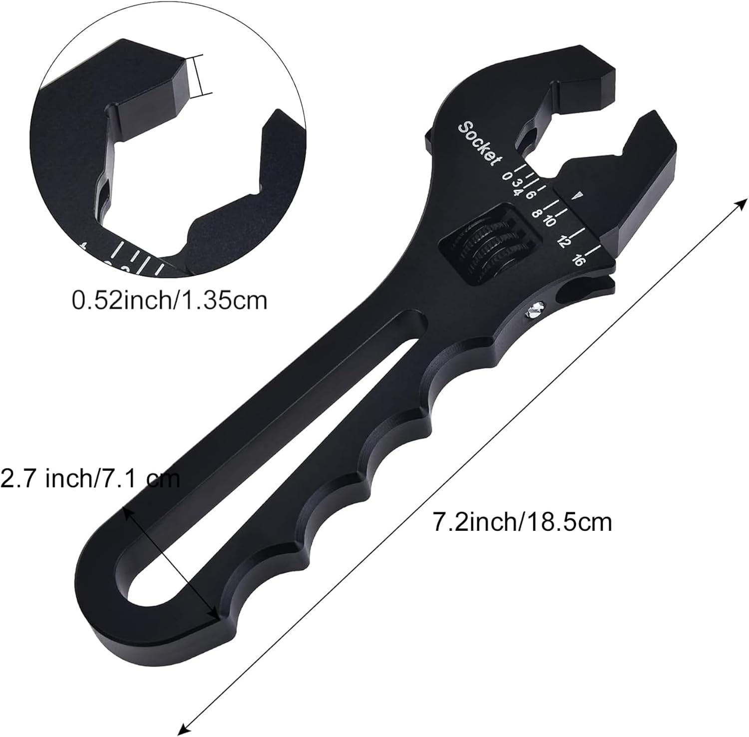 EVIL ENERGY AN Hose Fitting Adjustable Wrench Spanner Lightweight Aluminum 3AN-16AN Blue