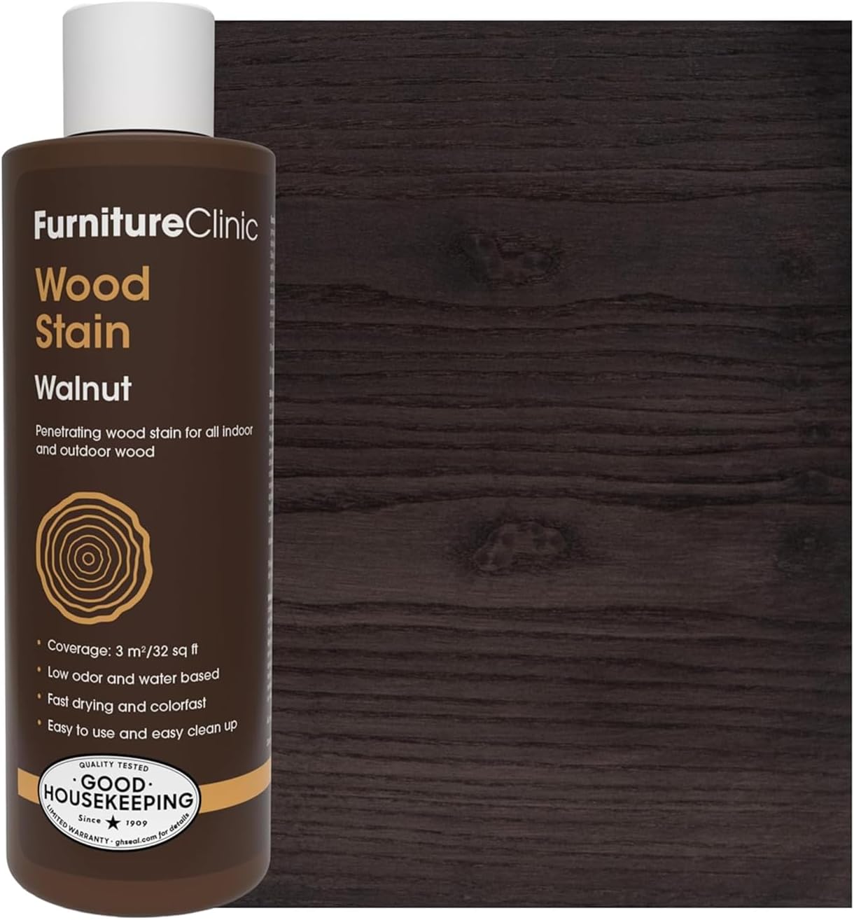 Furniture Clinic Wood Stain | Dark Oak | Water Based | Fast Drying, Low Odor