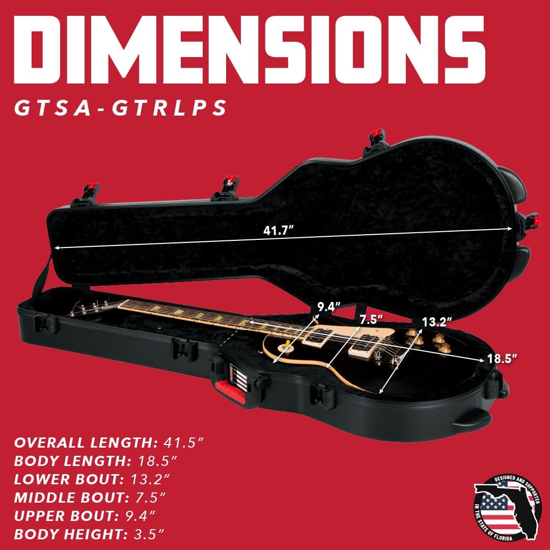 Gator Cases Molded Flight Case For SG Style Double Cut Away Guitars With TSA Approved Locking Latch, (GTSA-GTRSG)