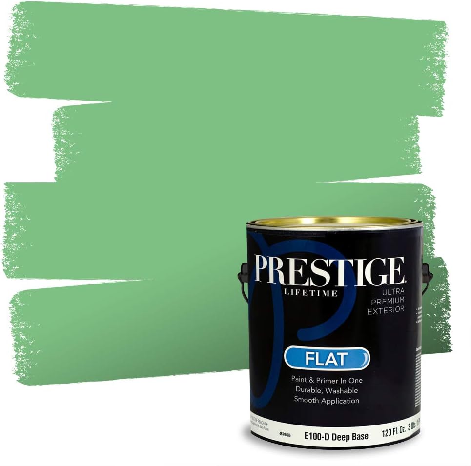 PRESTIGE Paints Exterior Paint and Primer In One, 1-Gallon, Semi-Gloss, Comparable Match of Sherwin Williams* Electric Lime*