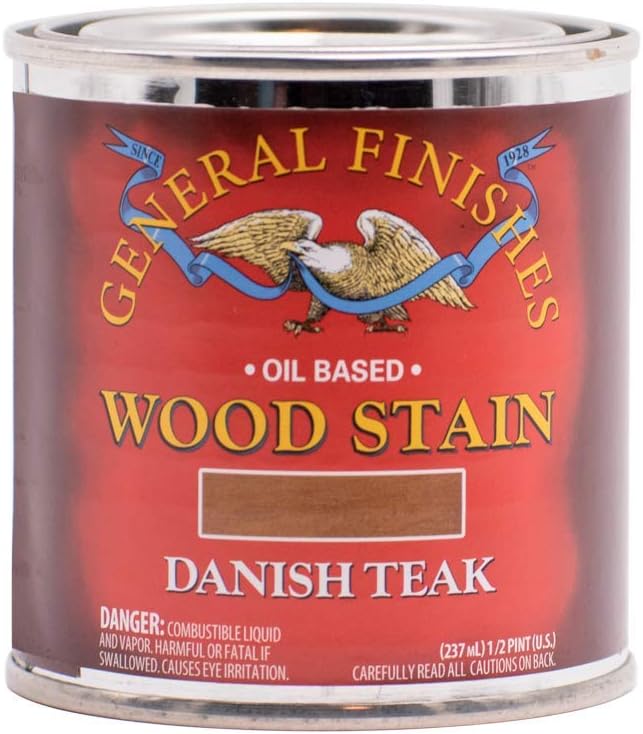 General Finishes Oil Based Penetrating Wood Stain, 1/2 Pint, American Walnut