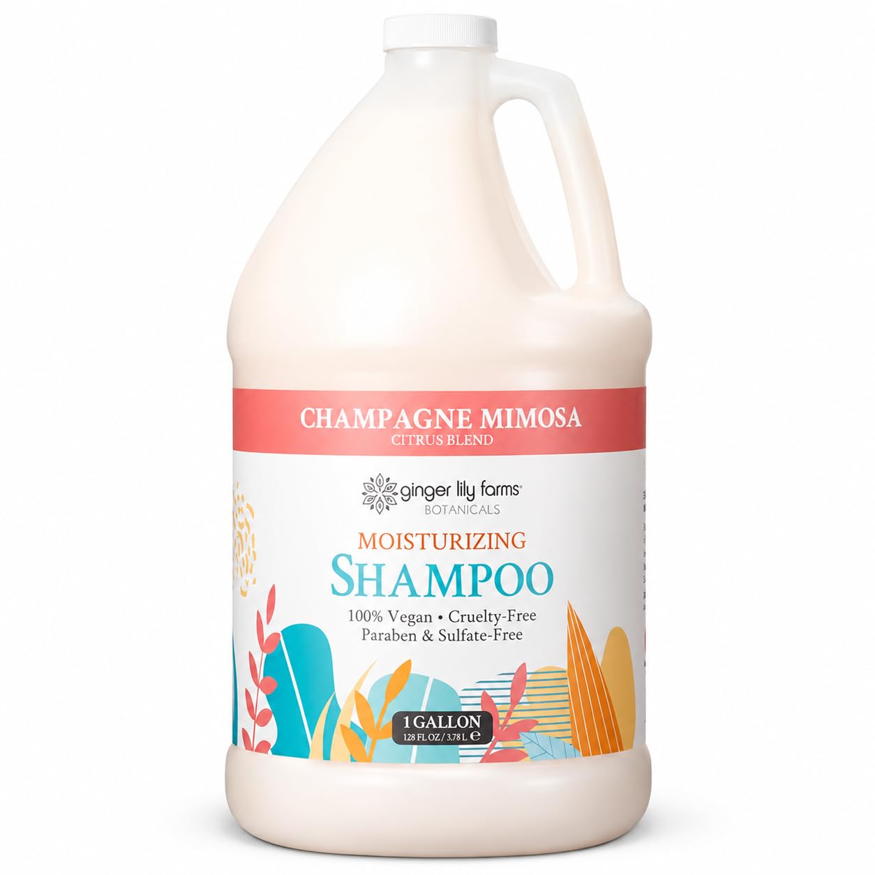 Ginger Lily Farms Botanicals Moisturizing Shampoo for All Hair Types, Coco Mango, 100% Vegan & Cruelty-Free, Coconut Mango Scent, 1 Gallon (128 fl oz) Refill | for Hands, Body & Hair, Moisturizing Wash, Salon Wash, Spa Cleanser, Salon & Spa Essentials, M…
