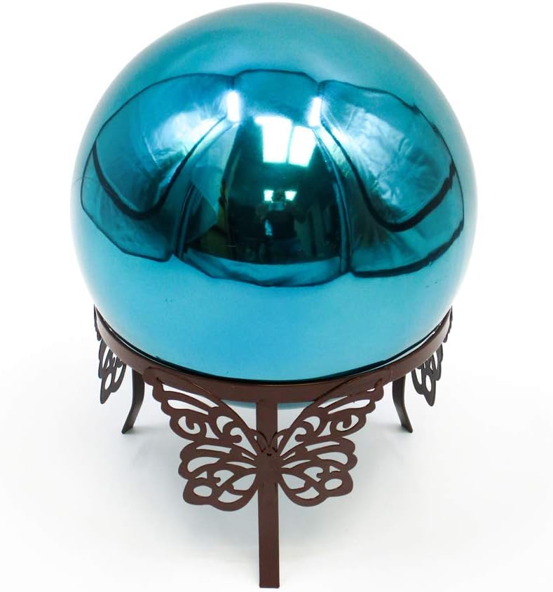 Trademark Innovations Butterfly Metal Gazing Ball Stand Garden Pedestal