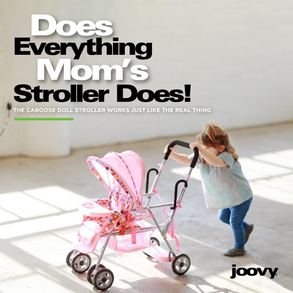 Joovy Toy Caboose Baby Doll Stroller Featuring Reclining Front Seat, Adjustable Footrest, Storage Basket, Extendable Canopy