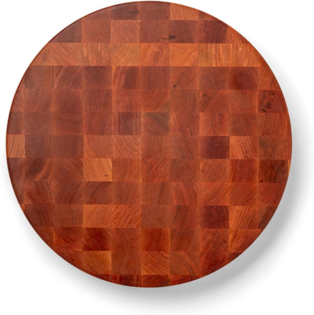 John Boos CCB Series Round Wooden Maple Cutting Board 18”x18” – 3” Thick, 22-lb Non-Reversible Butcher Block with End-Grain – Made in the USA