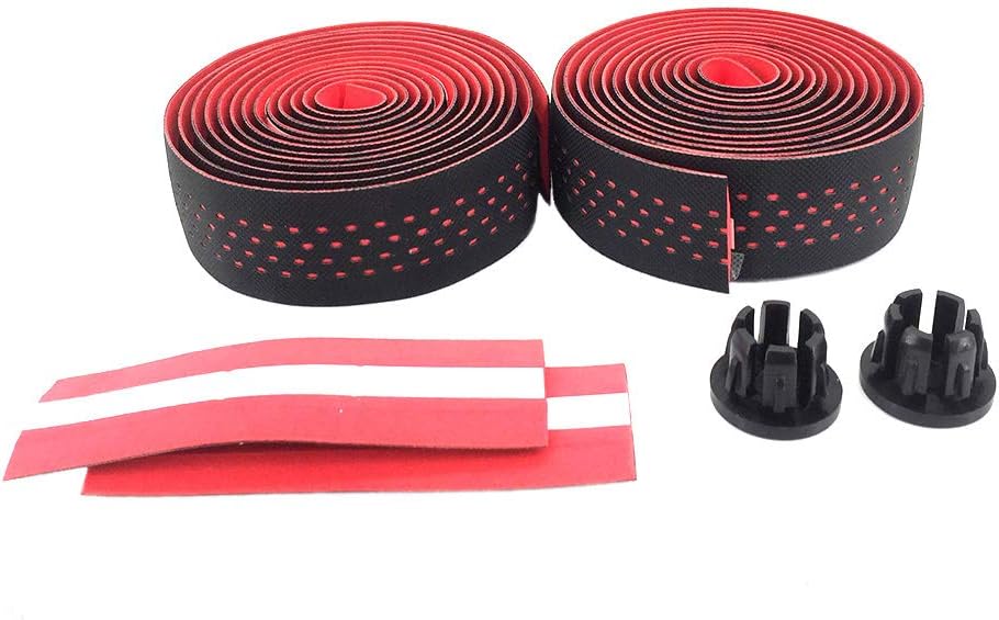 Tvoip 2 Rolls Soft Road Bike Bicycle Handlebar Cork EVA PU Bar Tape Professional Cycling Damping Anti-Vibration Wrap