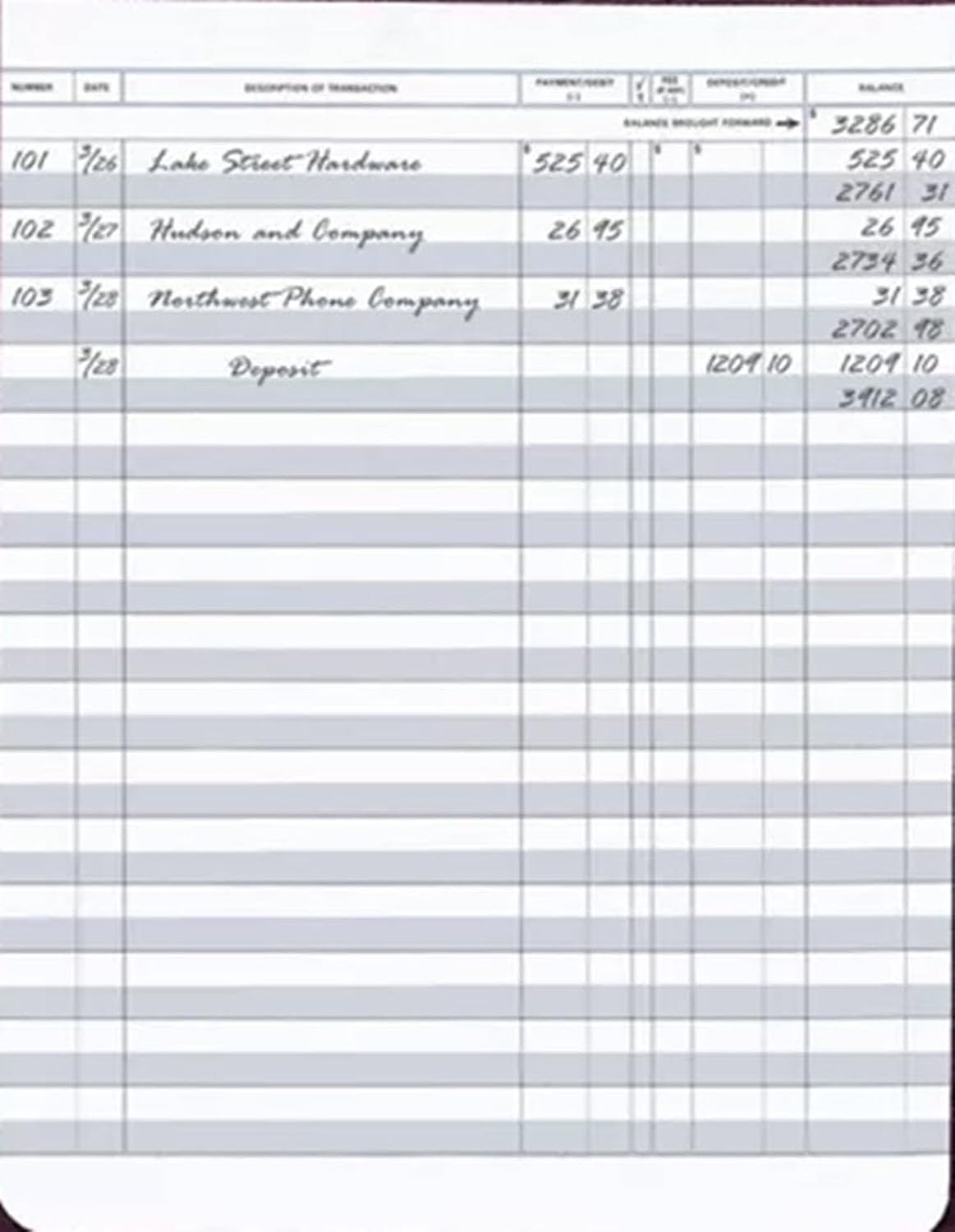 Secretary Deskbook Check Register - Size 6 3/8 x 8 1/4 - Quantity 1 Register