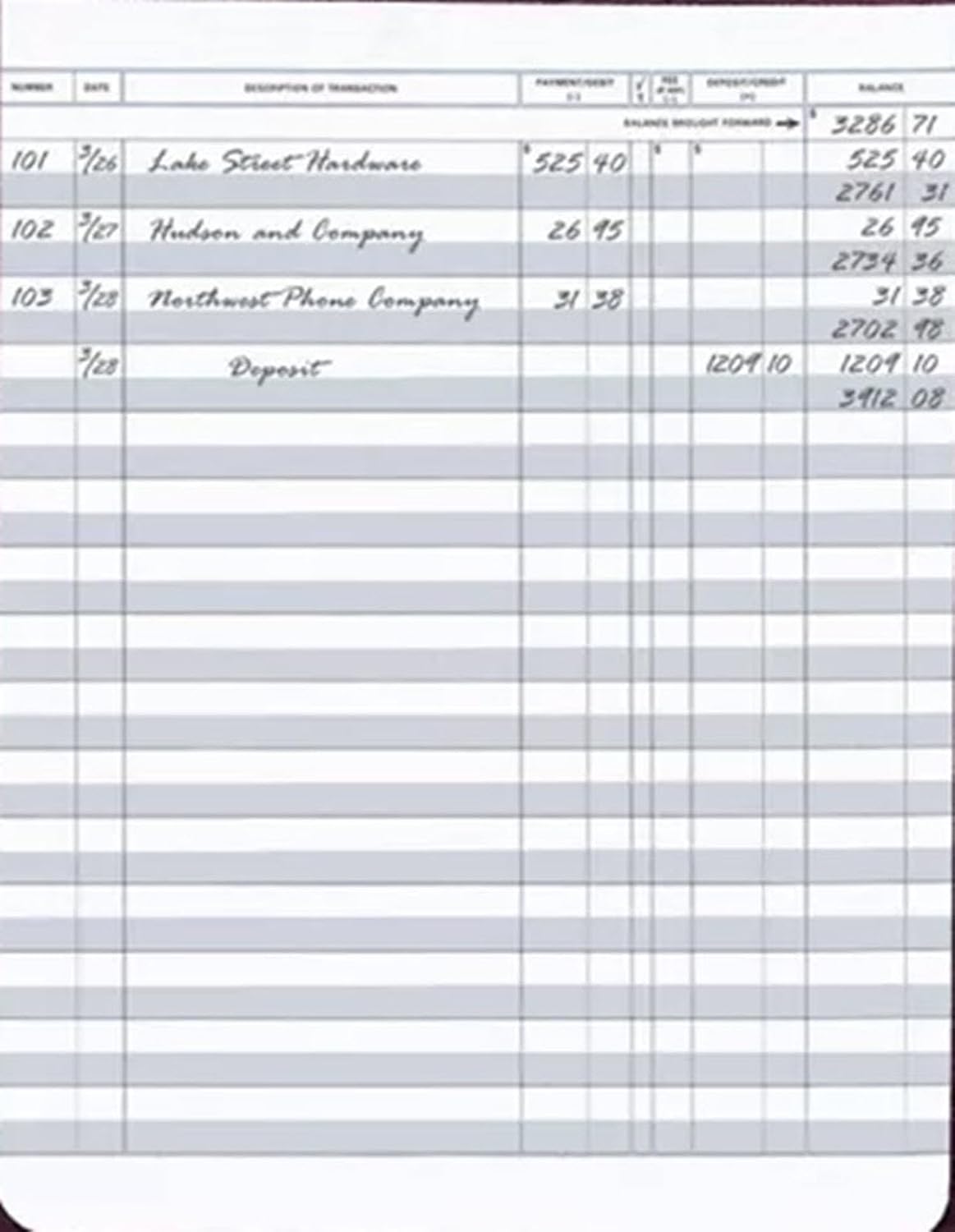 EGP Check Registers for Deskbook Checks, Size: 6 3/8 x 8 1/4, 5 registers