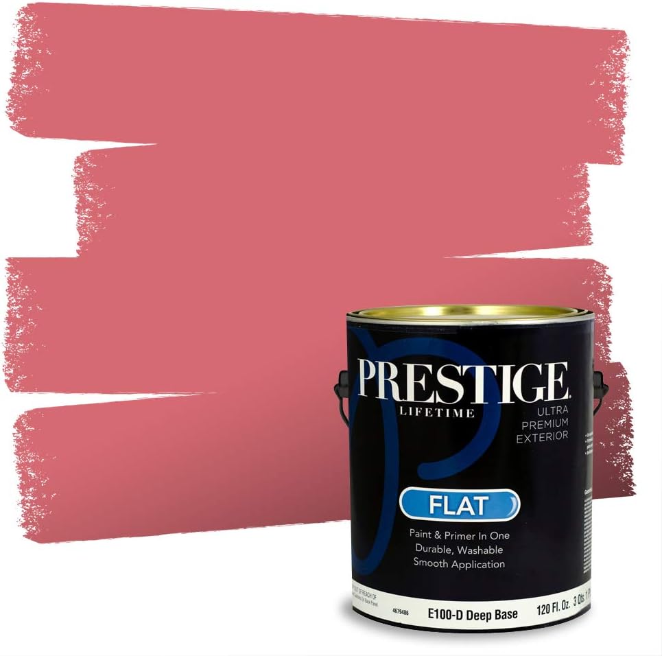 PRESTIGE Paints Exterior Paint and Primer In One, 1-Gallon, Satin, Comparable Match of Sherwin Williams* Grenadine*