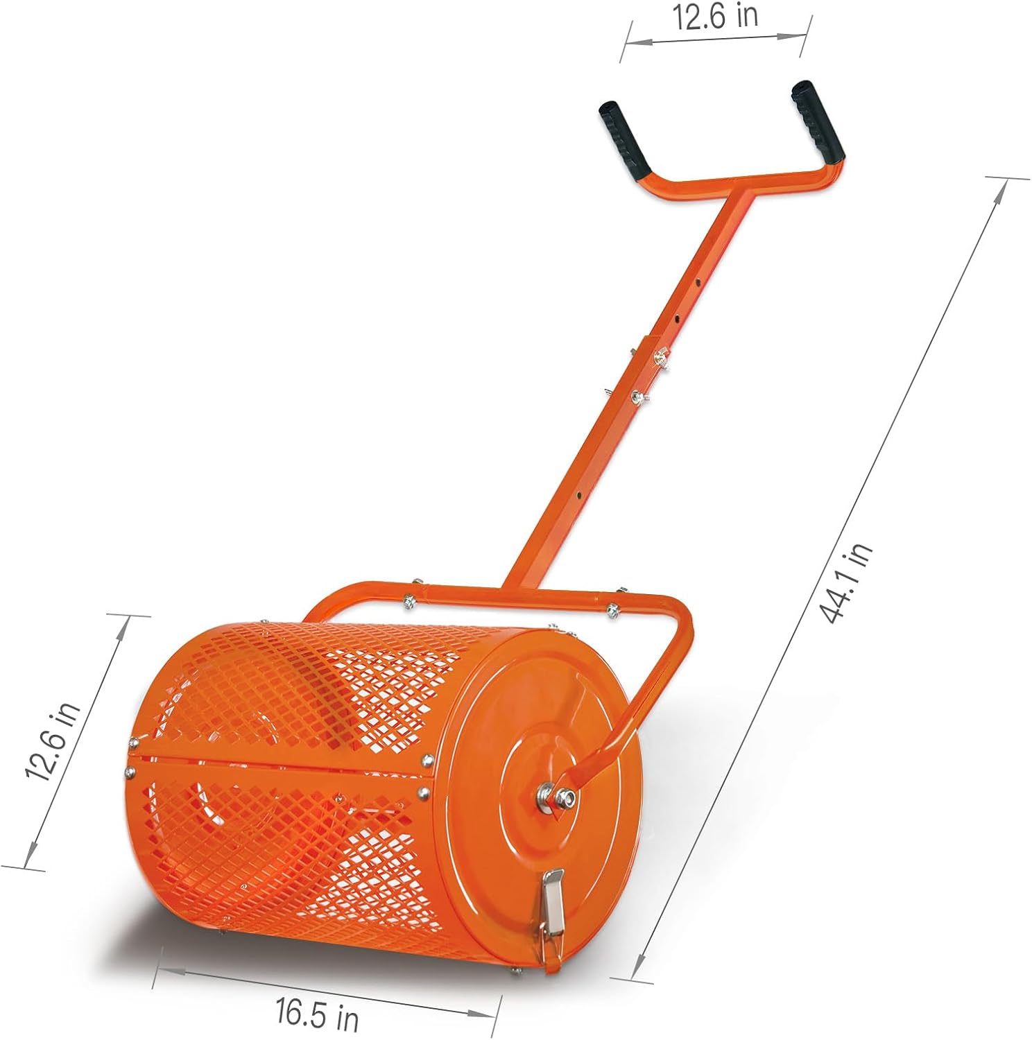 Heavy-Duty Compost Spreader for Lawn, Peat Moss Spreader, Fertilizer Spreader Roller with Adjustable Handle