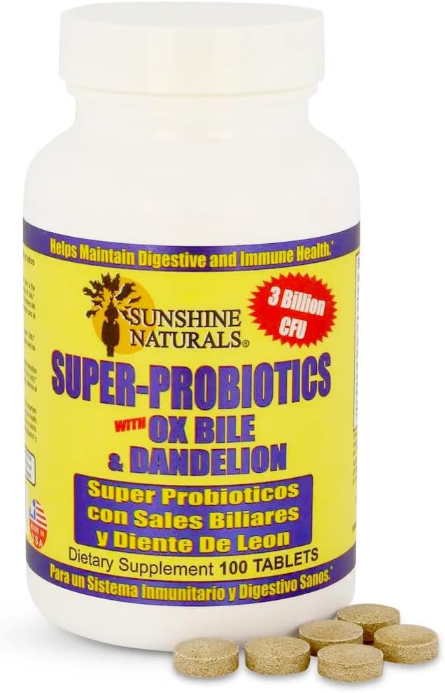 Sunshine Naturals Super Probiotics Supplement. Improves Digestion, Gut Health, Immune System Support