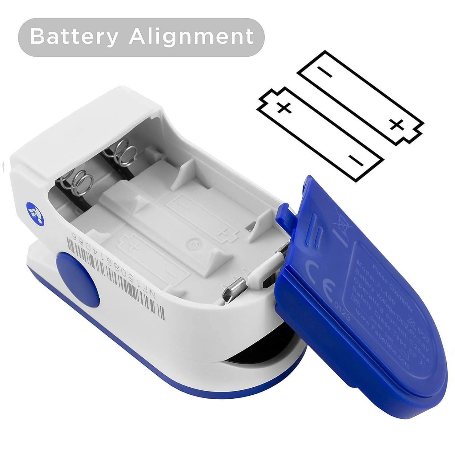 ® FL400 Pulse Oximeter Fingertip with Carrying Case, Batteries, Lanyard, and Warranty (Blue)