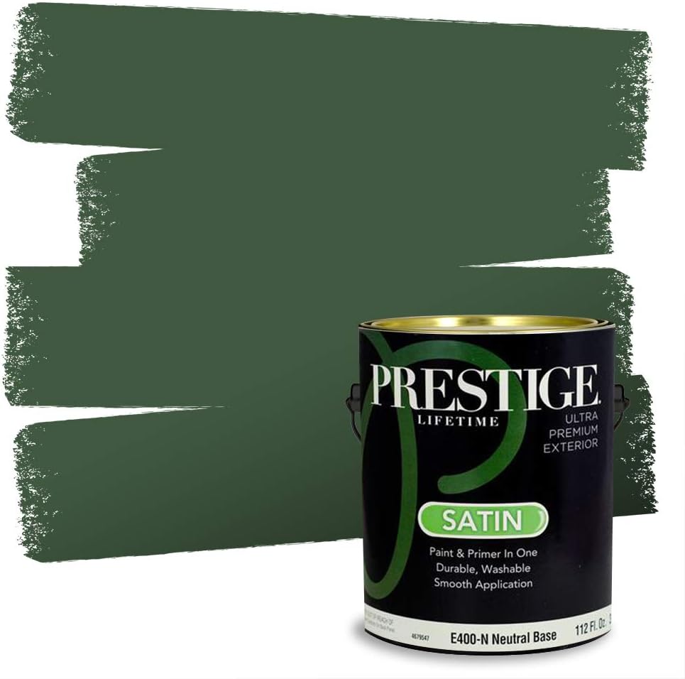 PRESTIGE Paints Exterior Paint and Primer In One, 1-Gallon, Semi-Gloss, Comparable Match of Sherwin Williams* Shamrock*