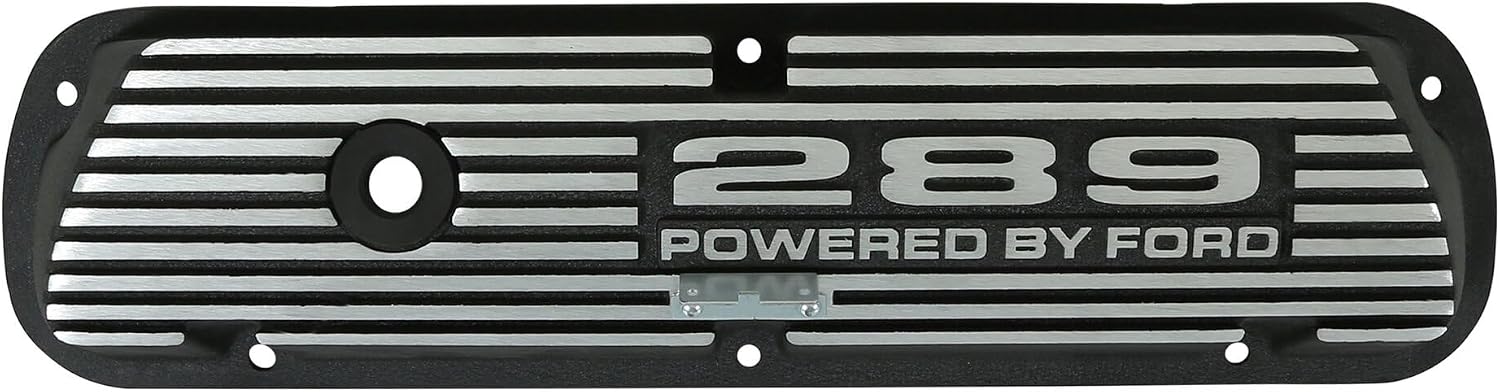 Aluminum Valve Covers with Official 289" "Powered by Ford Lettering in a Silver Powder Coated Finish, Compatible with 1964-1973 Ford Mustang