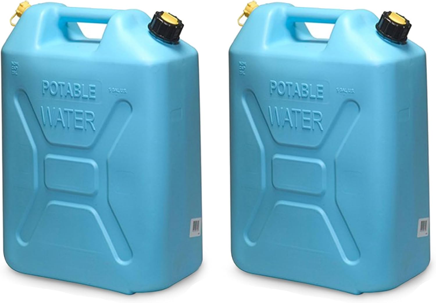 Scepter Portable Plastic Military Style Food Grade 5 Gal Water Jug Container with Reversible Spout for Camping & Emergency Storage, Blue