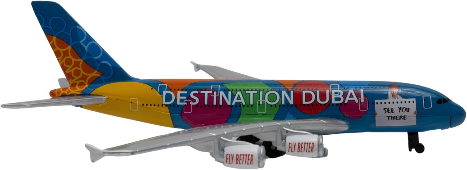 Daron Toy Airplane RT9904 – Emirates A380 – Die-Cast Metal Model Airplane Toy with Plastic Parts for Kids Ages 3+