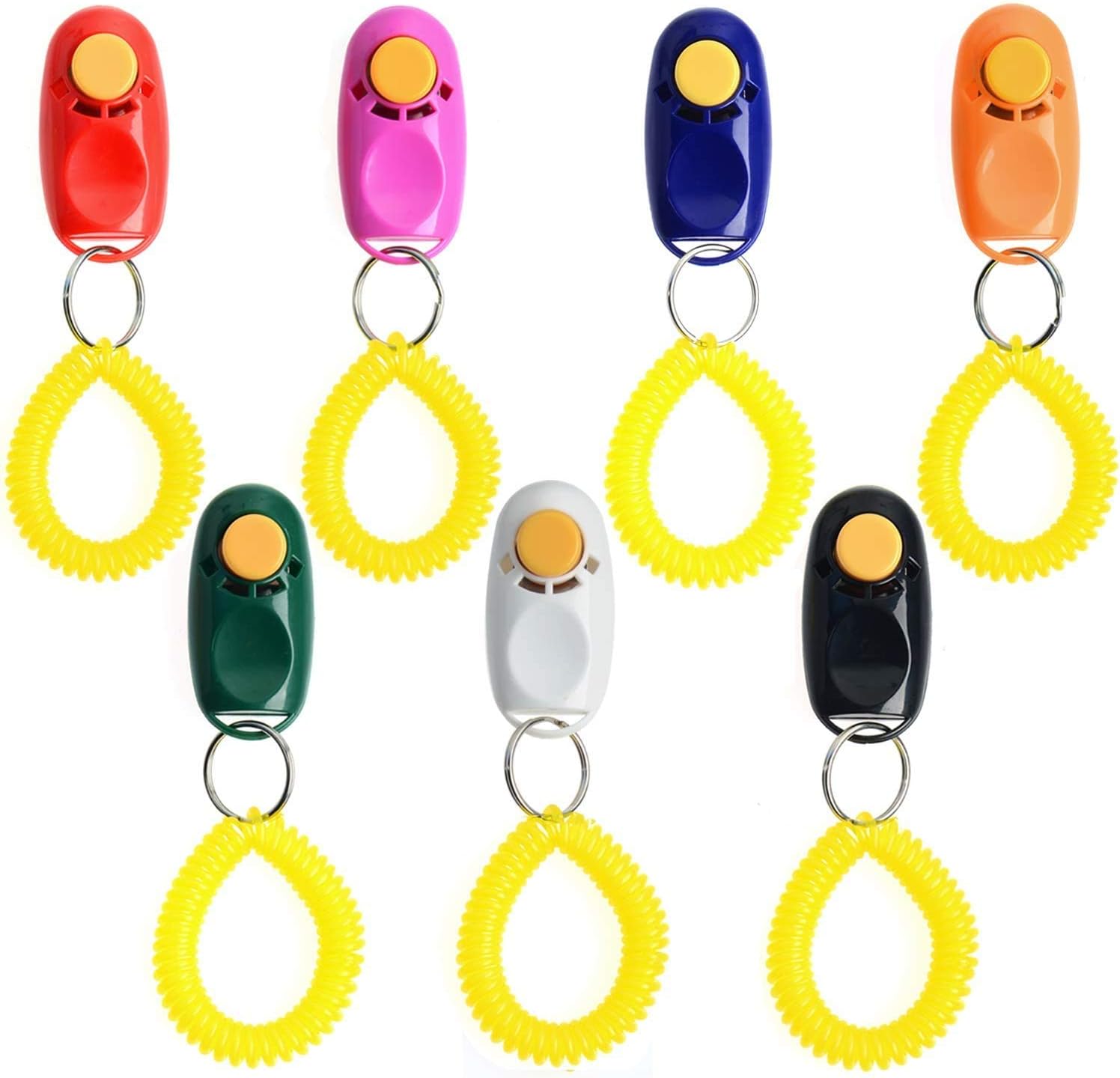 Coolrunner 7pcs 7 Color Universal Animal Pet Dog Training Clicker | with Wrist Bands Strap