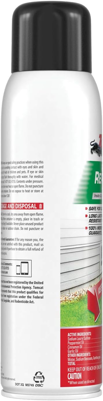 Tomcat Repellents Rodent Repellent Ready-to-Use with Comfort Wand, 1 gal. | For Indoor and Outdoor Mouse and Rat Prevention, Peppermint Oil Spray for Rodents with Cinnamon & Garlic Essential Oils