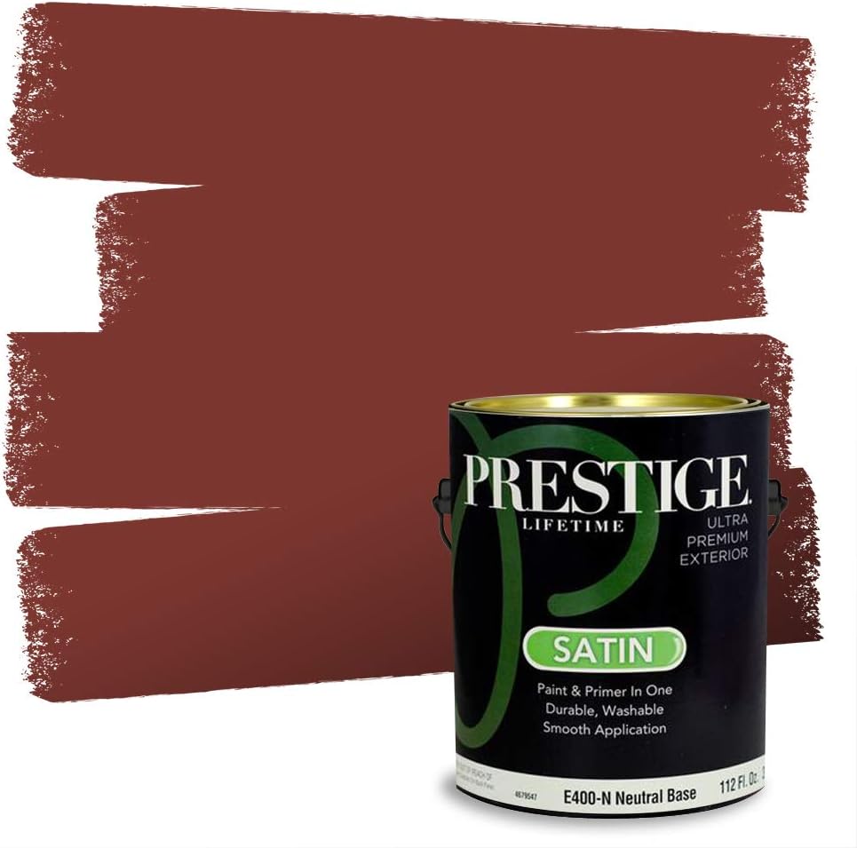 PRESTIGE Paints Exterior Paint and Primer In One, 1-Gallon, Satin, Comparable Match of Sherwin Williams* Grandeur Plum*