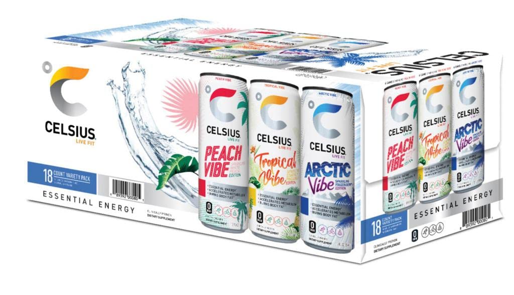 CELSIUS Sparkling Orange, Sugar Free Energy Drink, 12 Fl Oz (Pack of 4)
