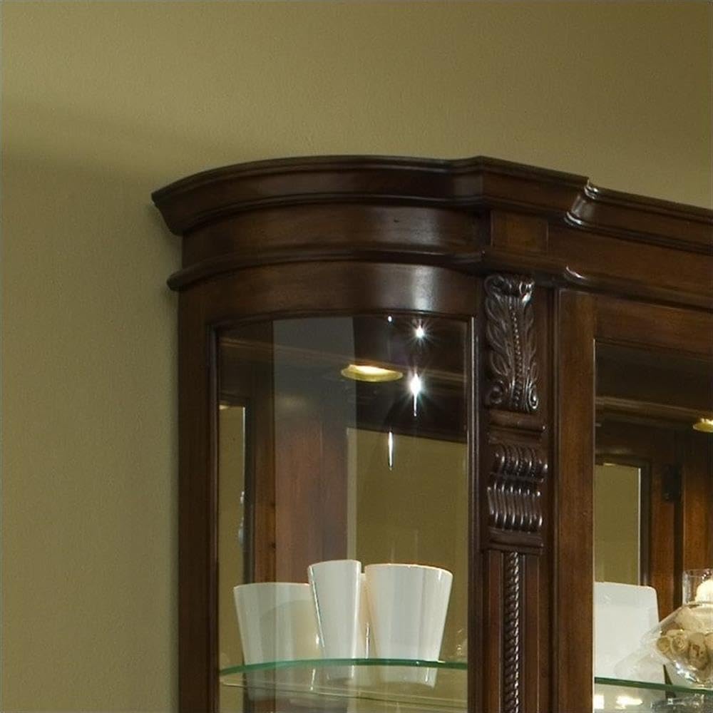 Pulaski Curved End Curio, 53 by 17 by 82-Inch, Brown