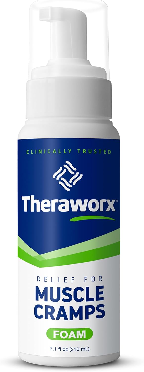 Theraworx Muscle Cramps Relief Foam with Magnesium Sulfate, 7.1oz (1 Count) | Clinically Trusted, Fast-Acting Muscle & Leg Cramp Relief, Made with Magnesium Sulfate. Paraben-Free, no mess or strong odor.