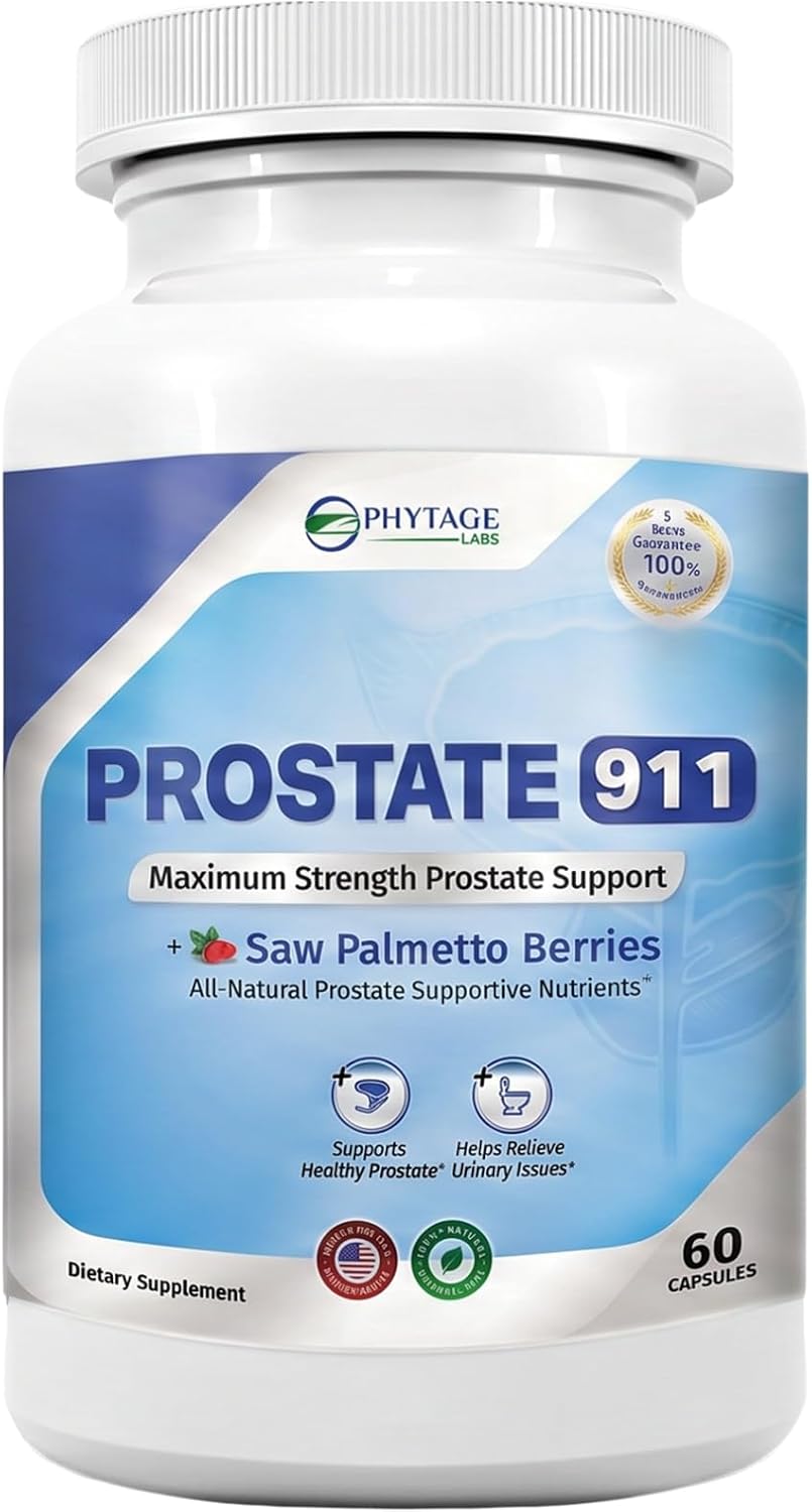 Prostate 911 – Advanced Men’s Health Supplement – Saw Palmetto Prostate Support Formula with Pumpkin Seed & Nettle Root – Daily Urinary