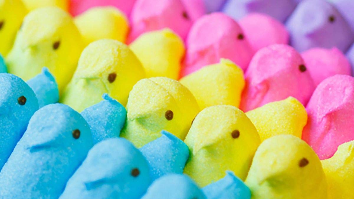 Peeps Marshmallow Candy, Chicks Variety Pack, 4 Packs, 40 Chickens Total, Multi-Colored
