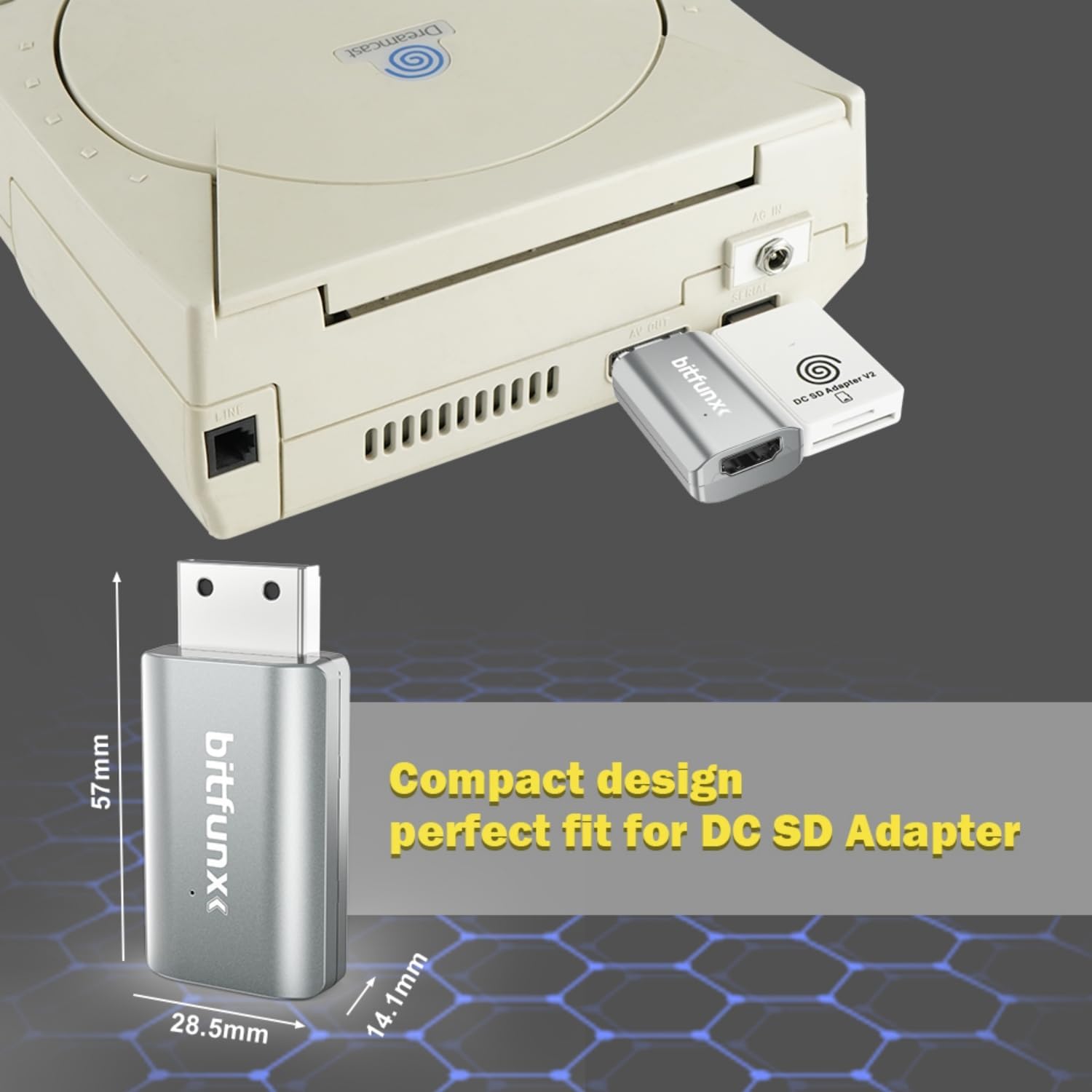 BITFUNX Dreamcast HDMI™ Adapter - Supports VGA to HDMI™, Plug & Play Video Game Adapter with No Lag