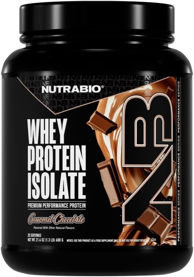 NutraBio 100% Whey Protein Isolate Protein Powder, 25g Protein with Complete Amino Acid Profile, Non-GMO, Soy & Gluten Free, Low Carb, Low Calorie Whey Protein Powder, Raw Unflavored, 20 Servings