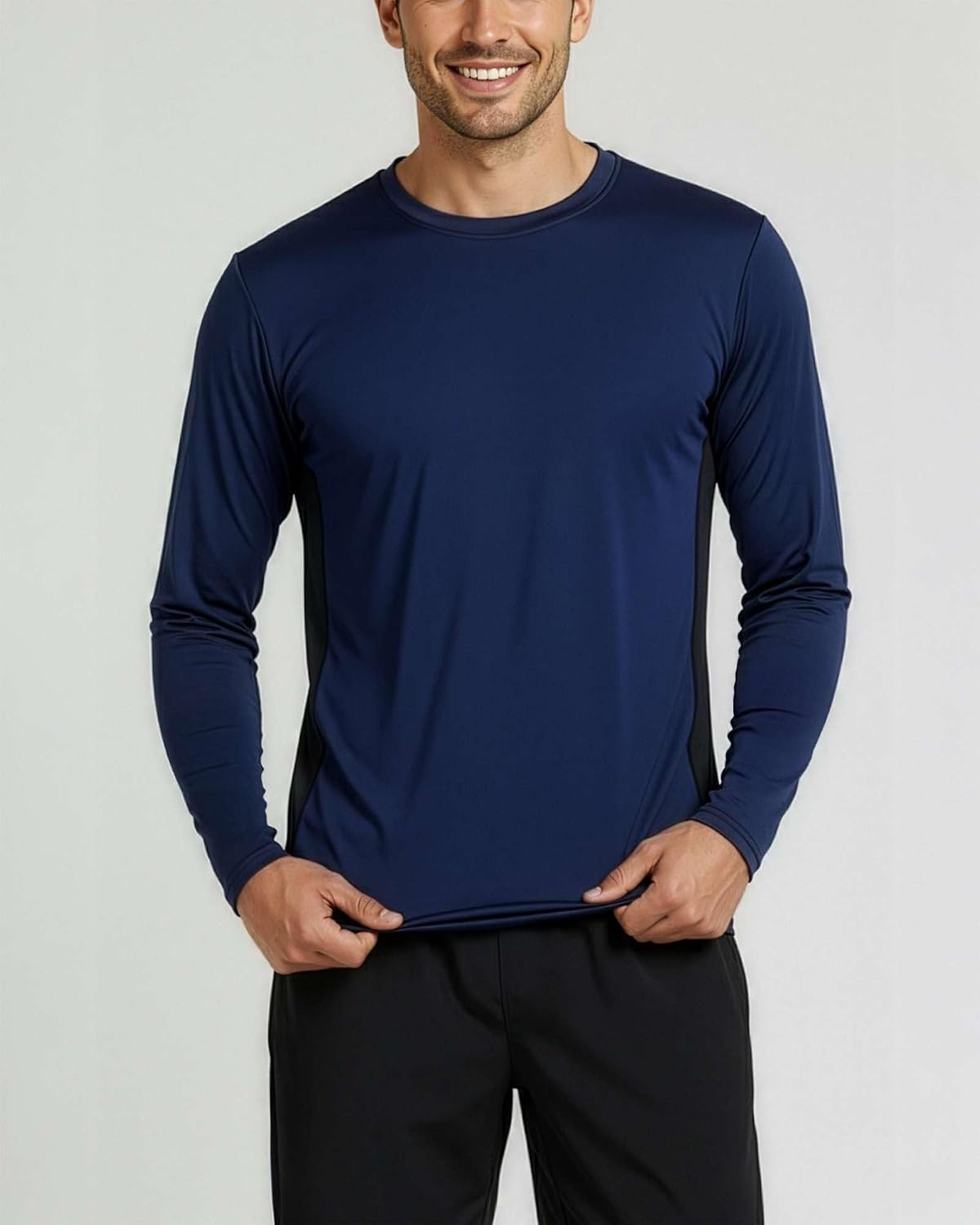 4 Pack Men's Dry Fit Long Sleeve Workout Shirts Gym Athletic Tee Fishing