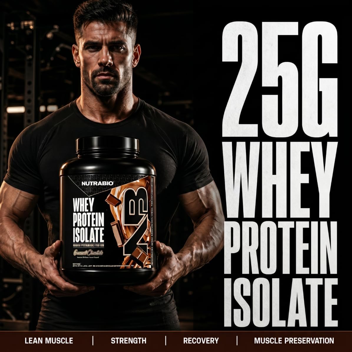 NutraBio 100% Whey Protein Isolate Protein Powder, 25g Protein with Complete Amino Acid Profile, Non-GMO, Soy & Gluten Free, Low Carb, Low Calorie Whey Protein Powder, Raw Unflavored, 20 Servings