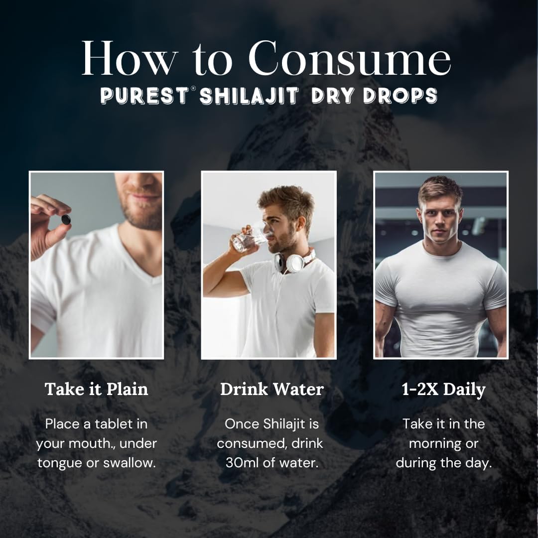 Pure Himalayan Shilajit | 100% Pure Natural Shilajit Grade A Max Potency 85+ Trace Minerals & Fulvic Acid | 3rd Party US Lab Tested | Altai Tablets